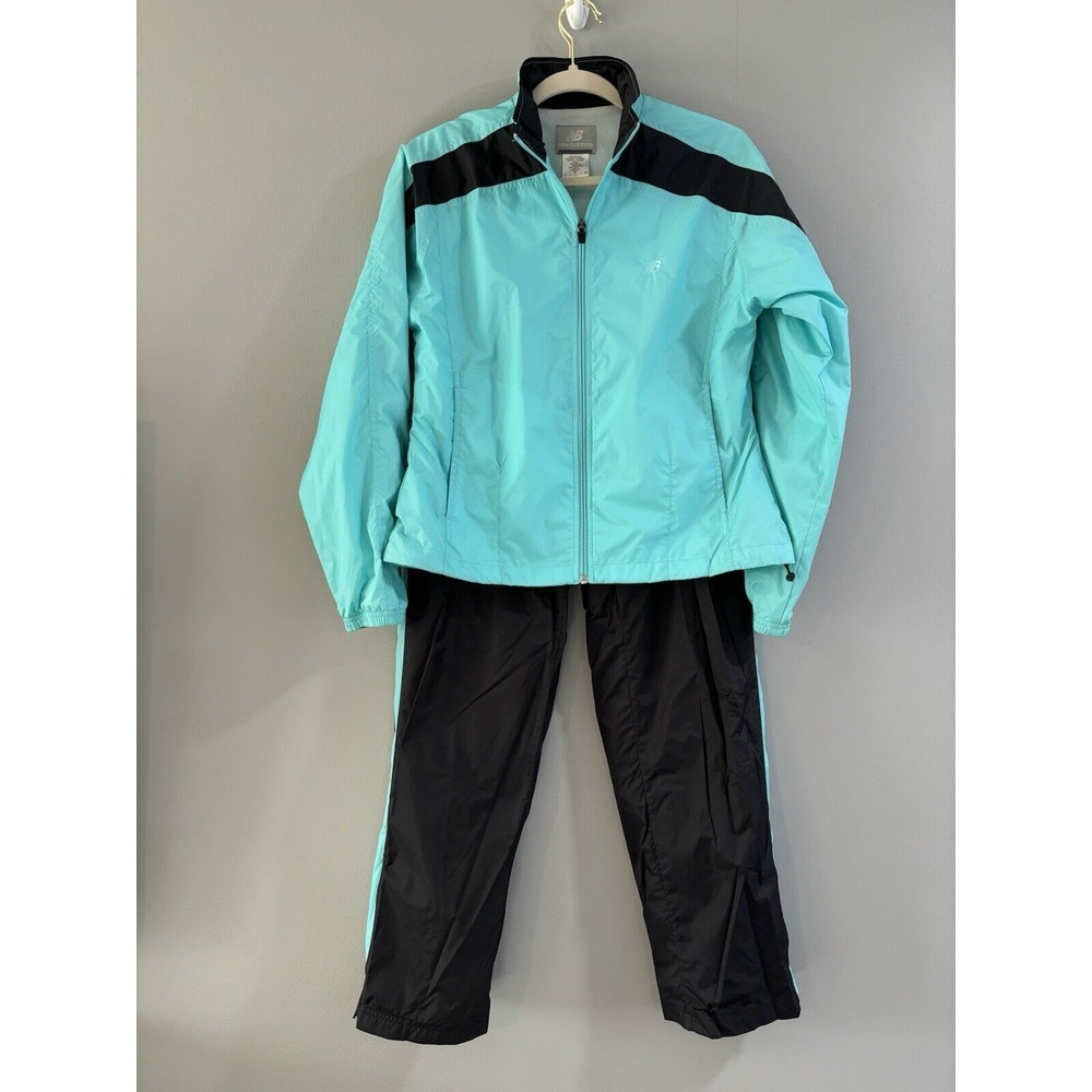 Aqua Blue and Black Women's Track Set Medium
